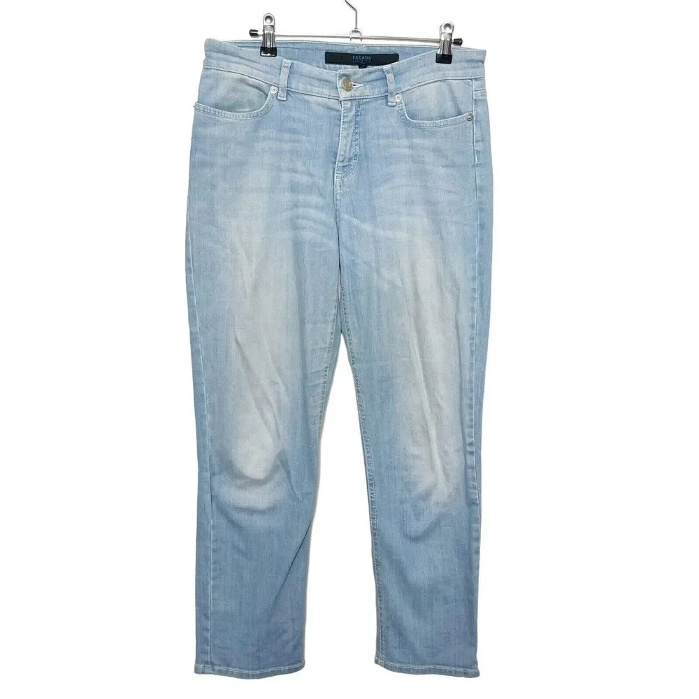 ESCADA Sport Tina Cropped Skinny Jeans Women’s 8 Blue Cotton Denim Euro 38